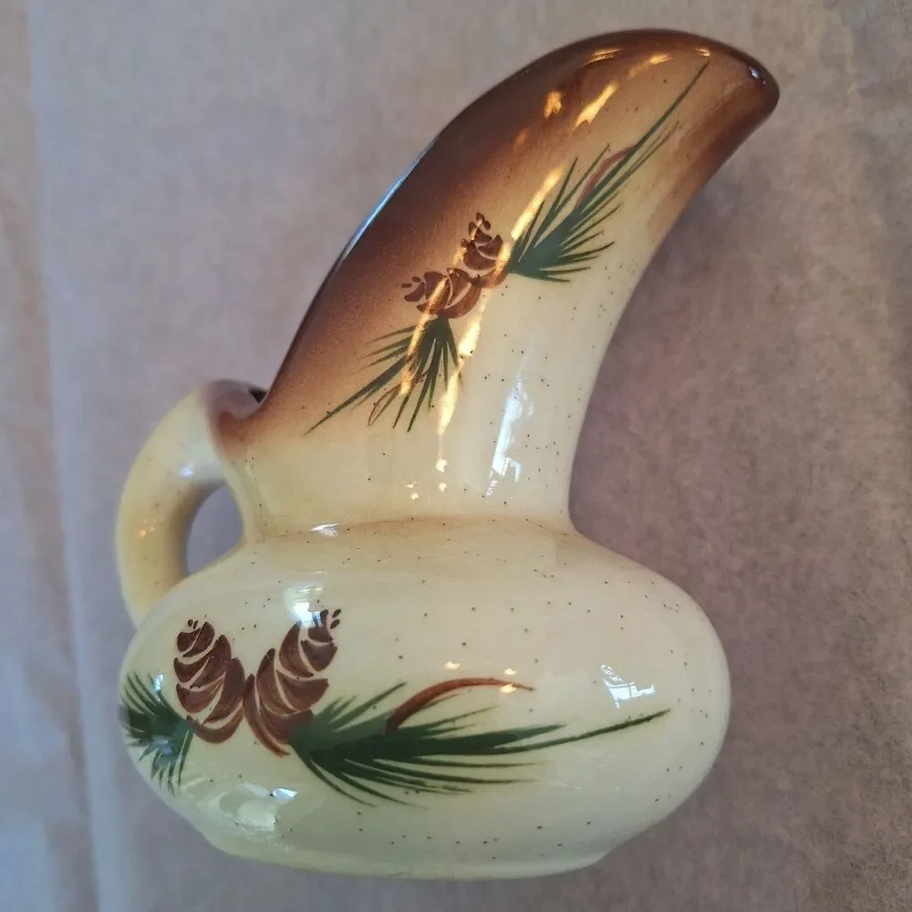 Vintage ROMCO Rocky Mountain Pottery Pinecone Glazed Creamer Colorado Brown
